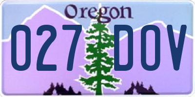 OR license plate 027DOV