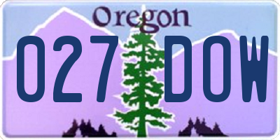 OR license plate 027DOW