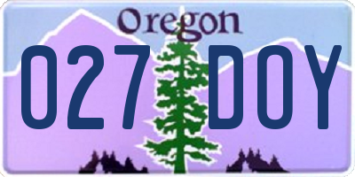 OR license plate 027DOY