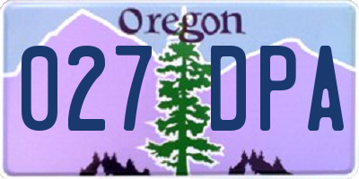 OR license plate 027DPA