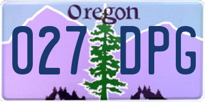 OR license plate 027DPG