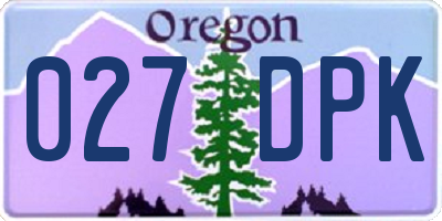OR license plate 027DPK