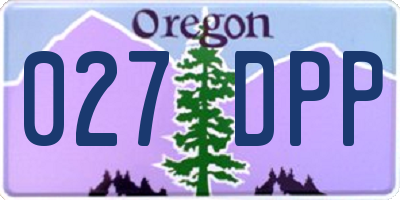 OR license plate 027DPP