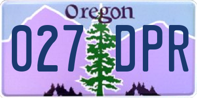 OR license plate 027DPR