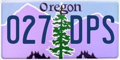 OR license plate 027DPS