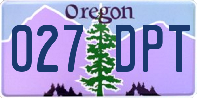 OR license plate 027DPT