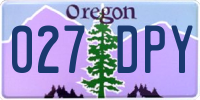 OR license plate 027DPY