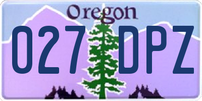OR license plate 027DPZ