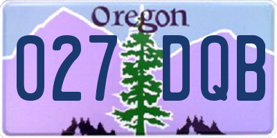 OR license plate 027DQB