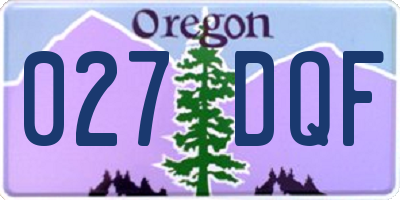 OR license plate 027DQF
