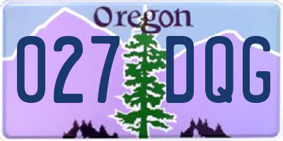 OR license plate 027DQG