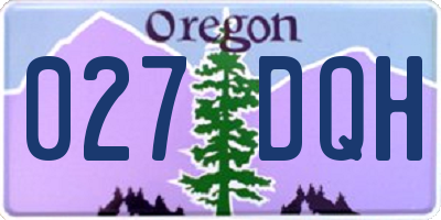 OR license plate 027DQH