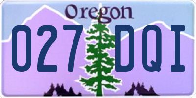 OR license plate 027DQI