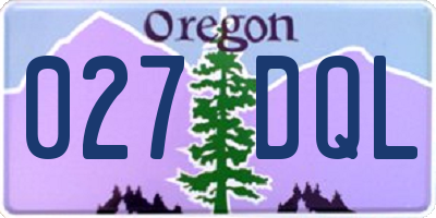 OR license plate 027DQL