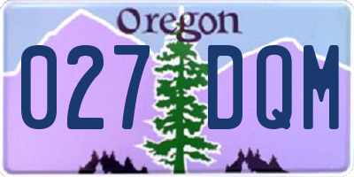 OR license plate 027DQM