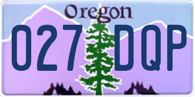 OR license plate 027DQP