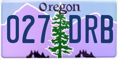 OR license plate 027DRB