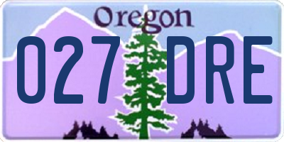 OR license plate 027DRE