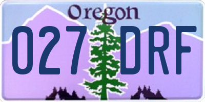 OR license plate 027DRF