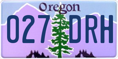 OR license plate 027DRH