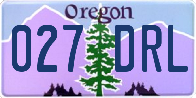 OR license plate 027DRL