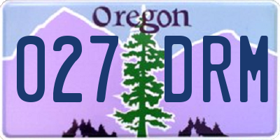 OR license plate 027DRM