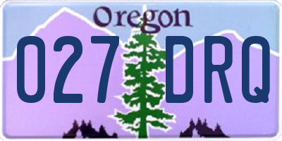 OR license plate 027DRQ