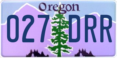 OR license plate 027DRR