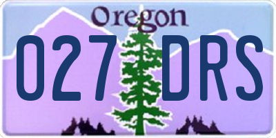 OR license plate 027DRS