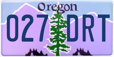 OR license plate 027DRT