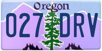 OR license plate 027DRV