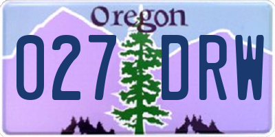 OR license plate 027DRW