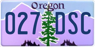 OR license plate 027DSC