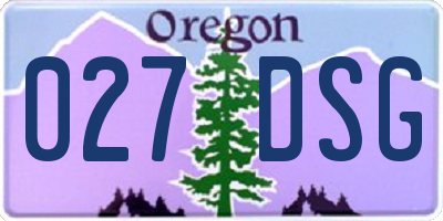 OR license plate 027DSG