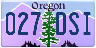 OR license plate 027DSI
