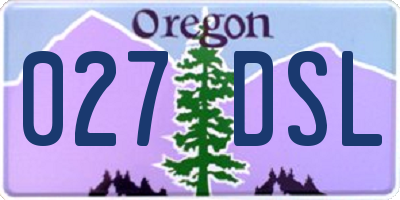 OR license plate 027DSL