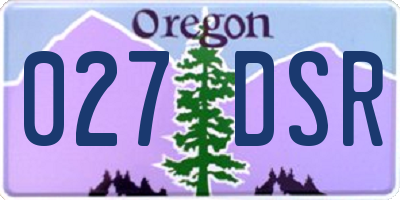 OR license plate 027DSR