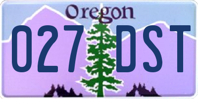 OR license plate 027DST