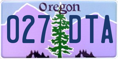 OR license plate 027DTA