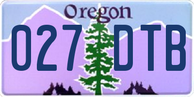 OR license plate 027DTB