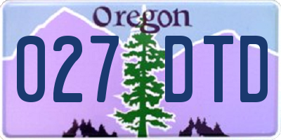 OR license plate 027DTD