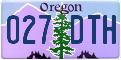 OR license plate 027DTH