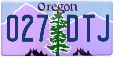 OR license plate 027DTJ
