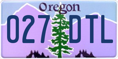 OR license plate 027DTL