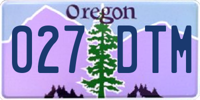 OR license plate 027DTM