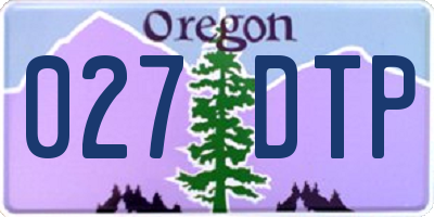 OR license plate 027DTP