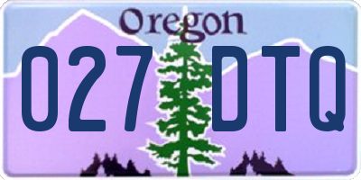 OR license plate 027DTQ