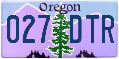 OR license plate 027DTR