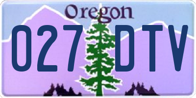 OR license plate 027DTV