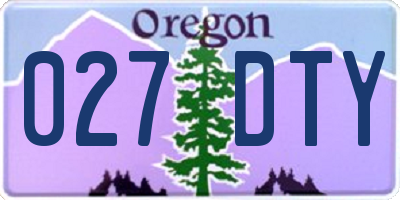 OR license plate 027DTY